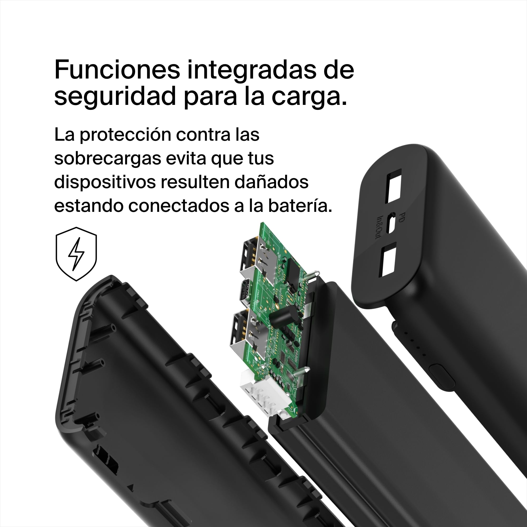 Belkin BoostCharge batería externa carga rápida 20000mAh con 3 puertos, PD a 20W, cargador portátil para Phone 16, 15, 14, 13, AirPods, Galaxy, Pixel y otros, portátil para viajar, cable USB-C a USB-C
