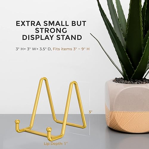 Miniatura 3 de TR-LIFE Paquete de 4 soportes de placa de 3 pulgadas, soporte de exhibición + soporte de marco de metal para imagen, plato decorativo, caballete de