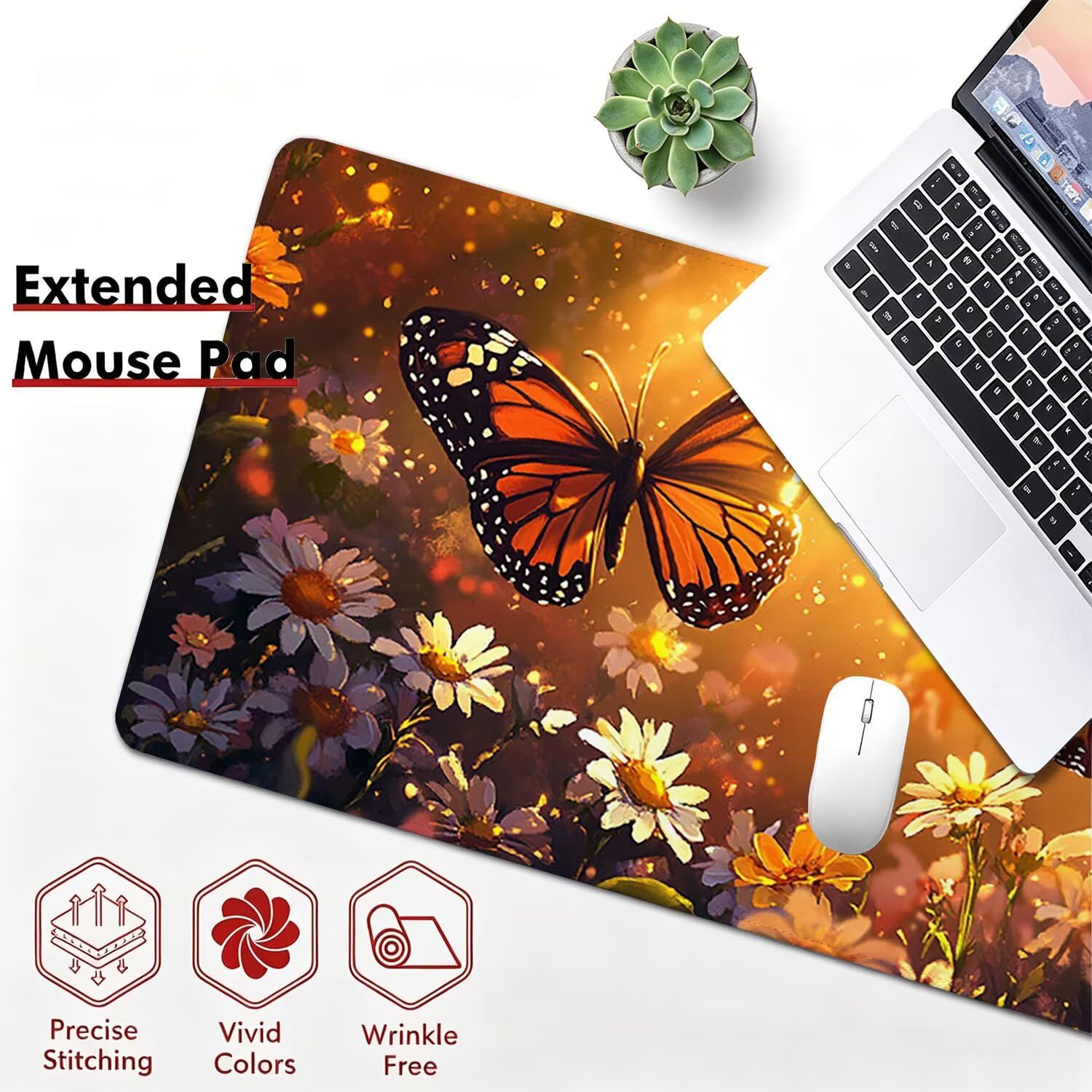 Podkładka pod mysz 1200x600x4mm, antypoślizgowa, motyl słońce 0x0-281