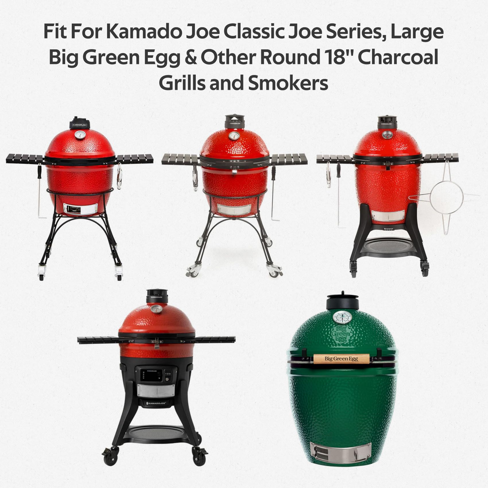 onlyfire Płyta grillowa w kolorze ceramicznym, plancha ze zdejmowanym uchwytem, do dużych dużych dużych zielonych jajek, Kamado Joe Classic i innych okrągłych grilli na węgiel drzewny, 47 cm