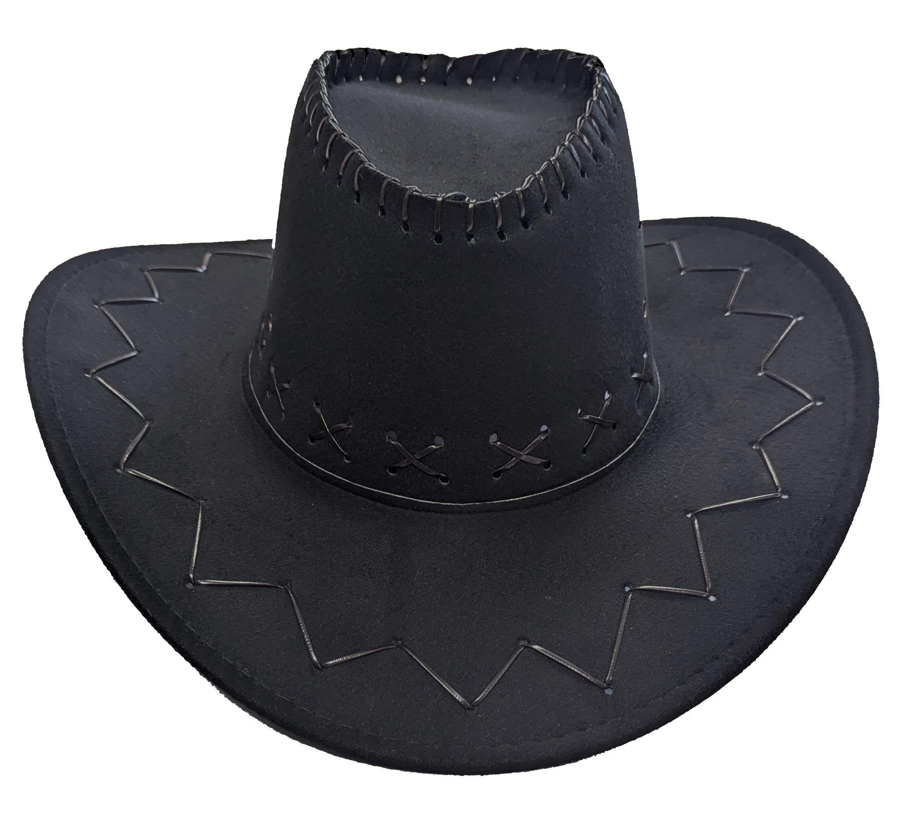 The Dragons Den Adults Suedette Cowboy Cowgirl Hat Wild West Western Fancy Dress Costume Accessory [Black]