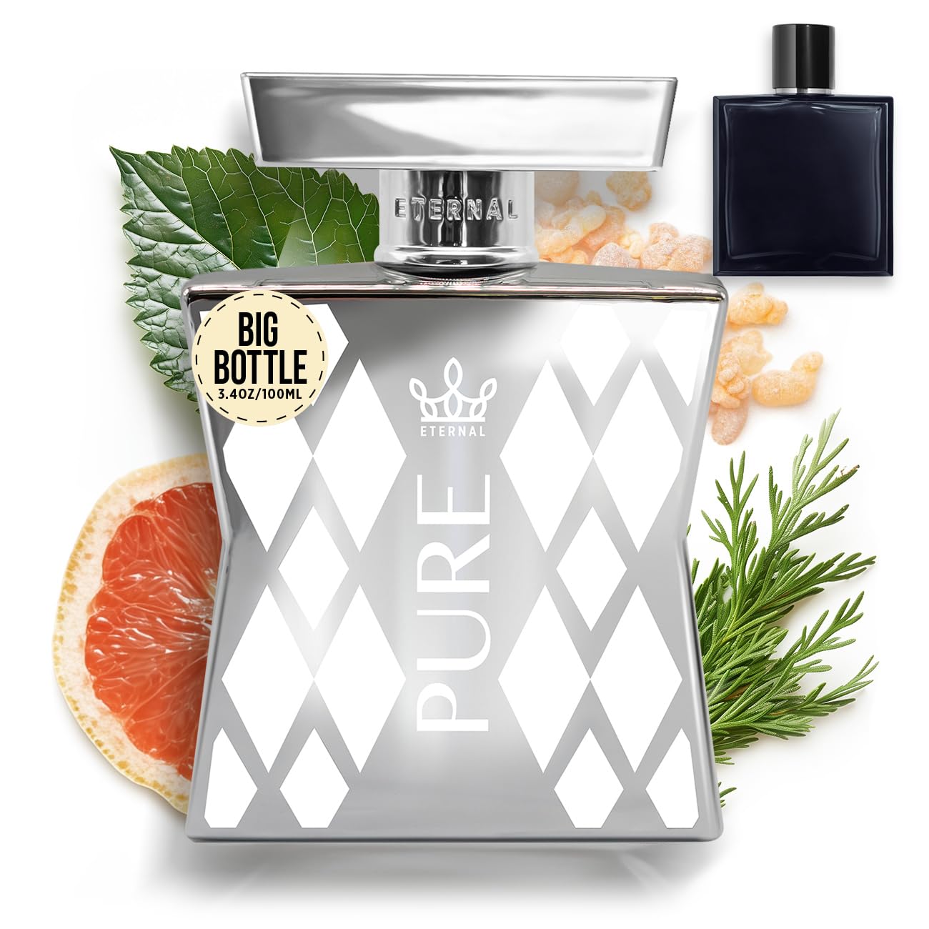Eternal Fragrance - Scent Eternal Pure - 3.4 oz (100ml) - EDP - Long-lasting - Vegan - Clean Ingredients - Designer Inspired Cologne Spray for Men -
