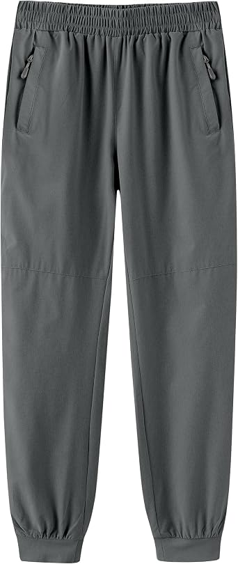 HIBETY Boys Hiking Cargo Pants Lightweight Quick Dry Athletic Jogger Water Resistant UPF 50+ Stretchy Zip Pockets