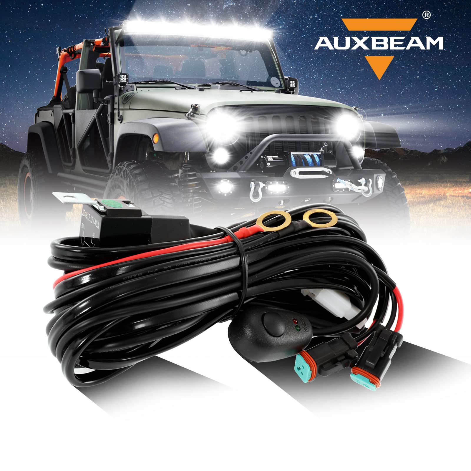 Buy Auxbeam Led Light Bar Wiring Harness with PT Plug 12V 40Amp Fuse