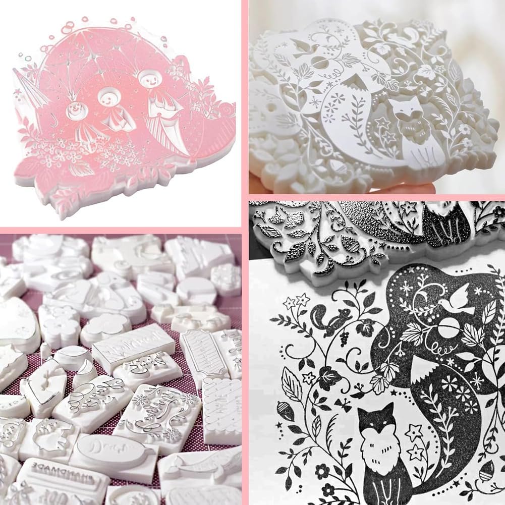 Gumowe bloki, łatwe do rzeźbienia, materiały do pieczątek, materiały rzemieślnicze, do projektów DIY, scrapbookingu, tworzenia kart, 10