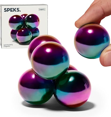 Speks Supers, bolas magnéticas de 1.299 in para adultos, juego de 6, gran decoración de escritorio de oficina y regalos para aliviar el estrés,