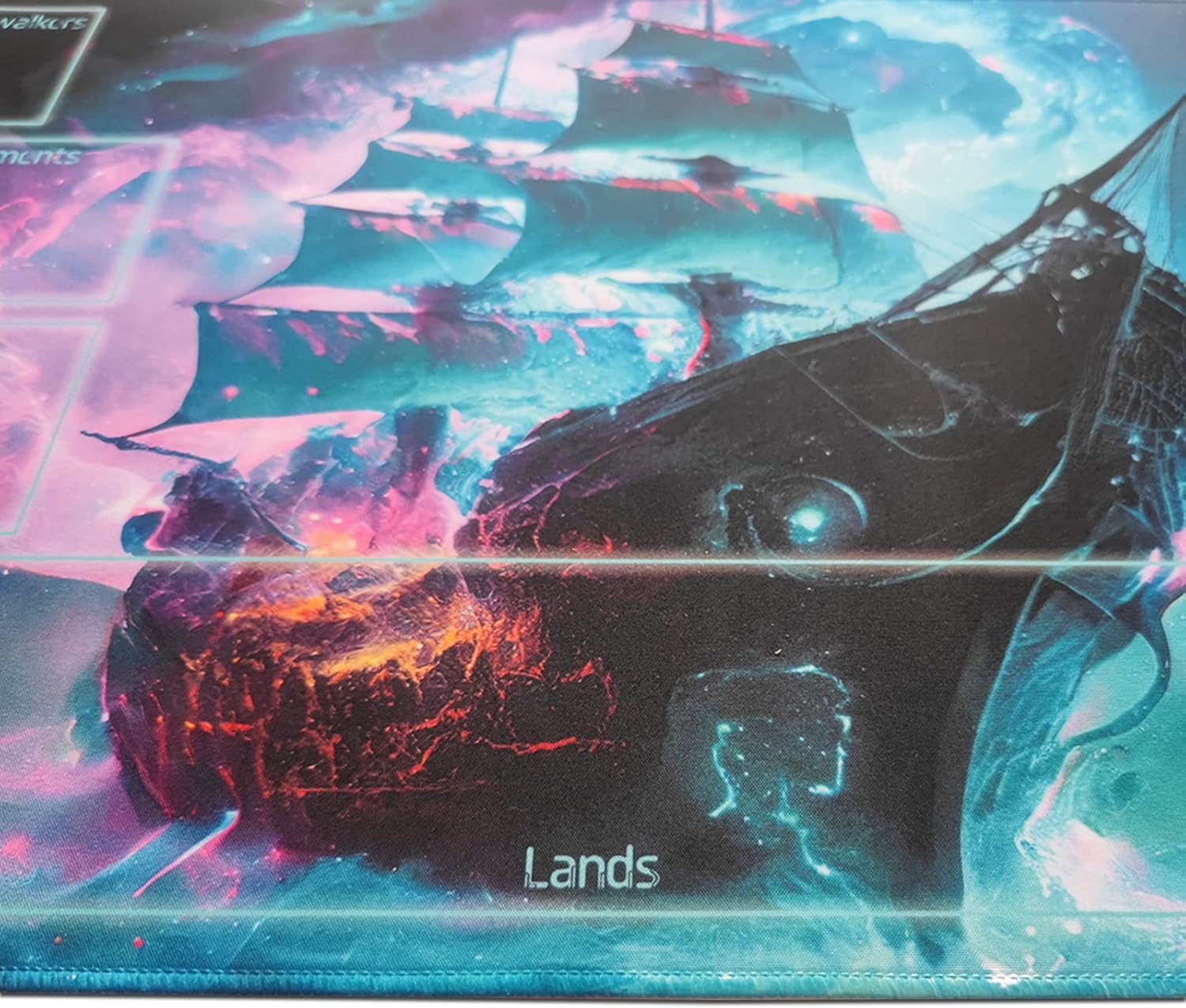 MTG Playmat with Free Plastic Storage Tube and Bag - Stitched Field Rules Zones Play Mat for MTG Card Game Playing for Beginner (MTG2)