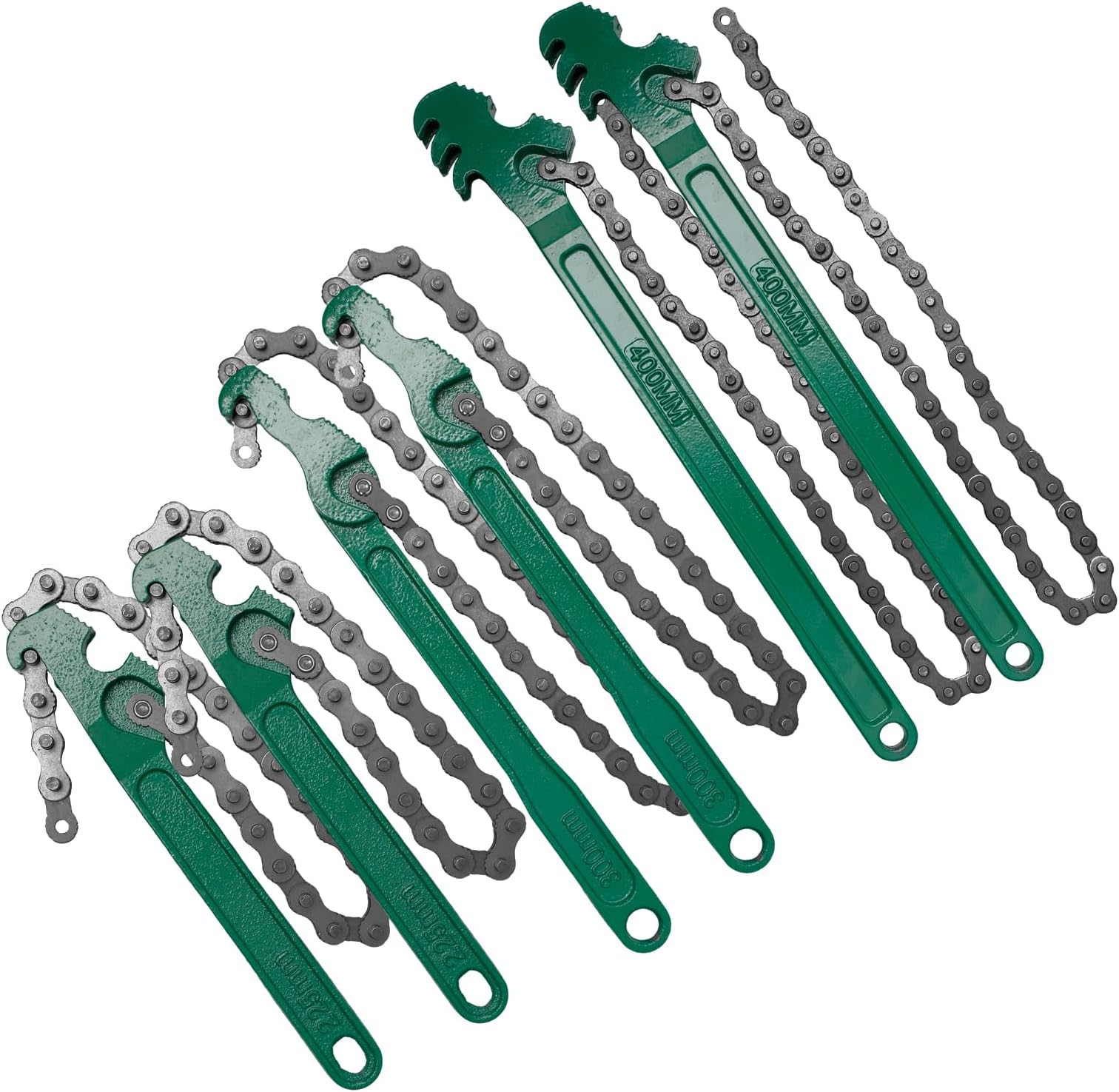 6 Pcs Large Reversible Chain 12 Inch 16 Inch 9 Inch Adjustable Heavy Duty Chain Wrenches Oil Filter Wrench Sturdy Carbon Steel Pipe Fittings Spanner Tool for Ratcheting Universal