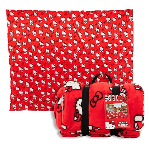 Franco Hello Kitty Bedding Super Cozy Oversized Family Size Blanket, 120 in x 108 in, (Officially Licensed Product) Collectibles - Hello Kitty - 120 in x 108 in