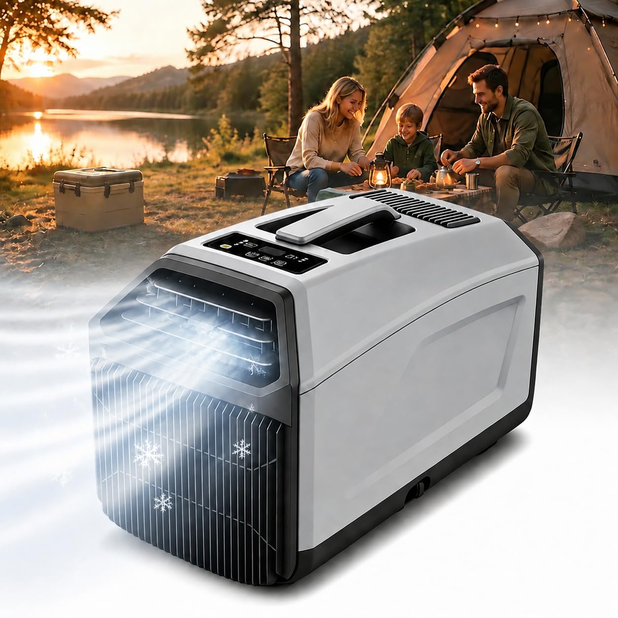 KPOUYYDS Tent AC, Portable Air Conditioner - 4500/5100 BTU Dual Hose RV Cooler, 330W Low Wattage, 36dB Quiet Mode for Camping, Van Life, Truck Cabins, Off-Grid 4500BTU/AC