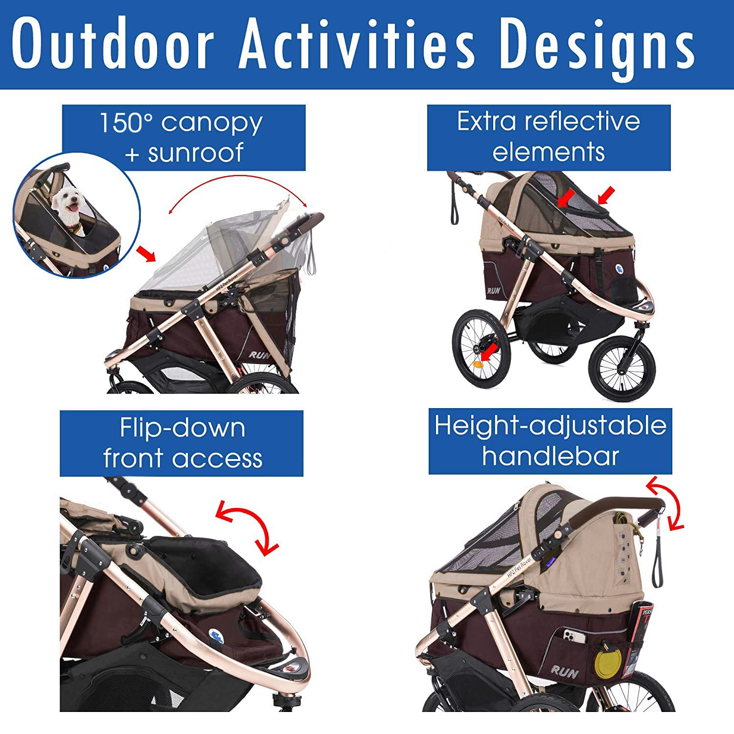 Amazon.com: HPZ Pet Rover Run Performance Jogging Sports Stroller