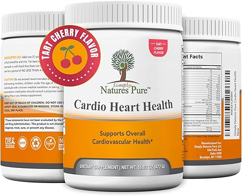 Simply Natures Pure - Suplemento de refuerzo de óxido nítrico Cardio Heart Health con L-Arginina 5000 mg, L-citrulina 1000 mg y bayas Hawthorne,