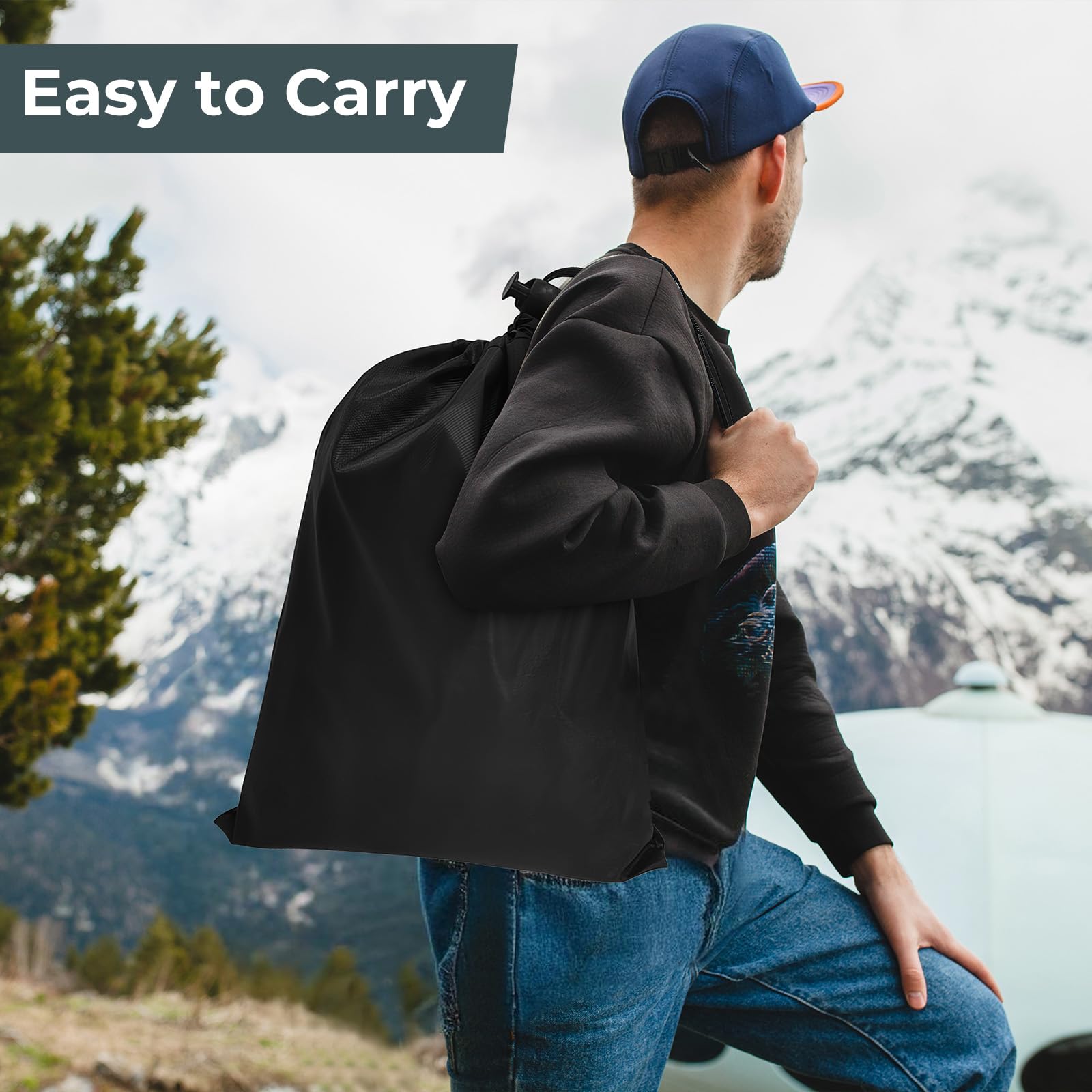Tragbares Klapptoiletten-Set, 25 L Groß, Maximale Tragung 150KG, 24 Beutel Müllbeutel,Transporttasche, Toilettensitzpolster, Mobile Toilette für Camping, Wohnmobil,Wandern