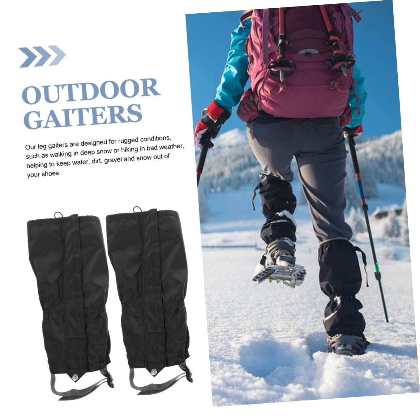 Toddmomy Lot De 6 Guêtres De Protection Pour L'Alpinisme La Randonnée L'Hiver Pour Homme Guêtres De Neige Guêtres De Randonnée Guêtres De Ski Guêtres En Tissu Oxford Noir