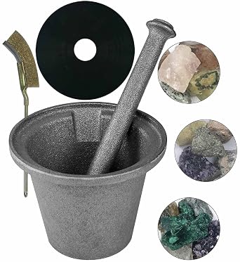 Rock Crusher Cast Iron Mortar and Pestle Rock-Ore Crusher Spice Grinder Tie Mortar and Pestle Large Diameter 6.5"