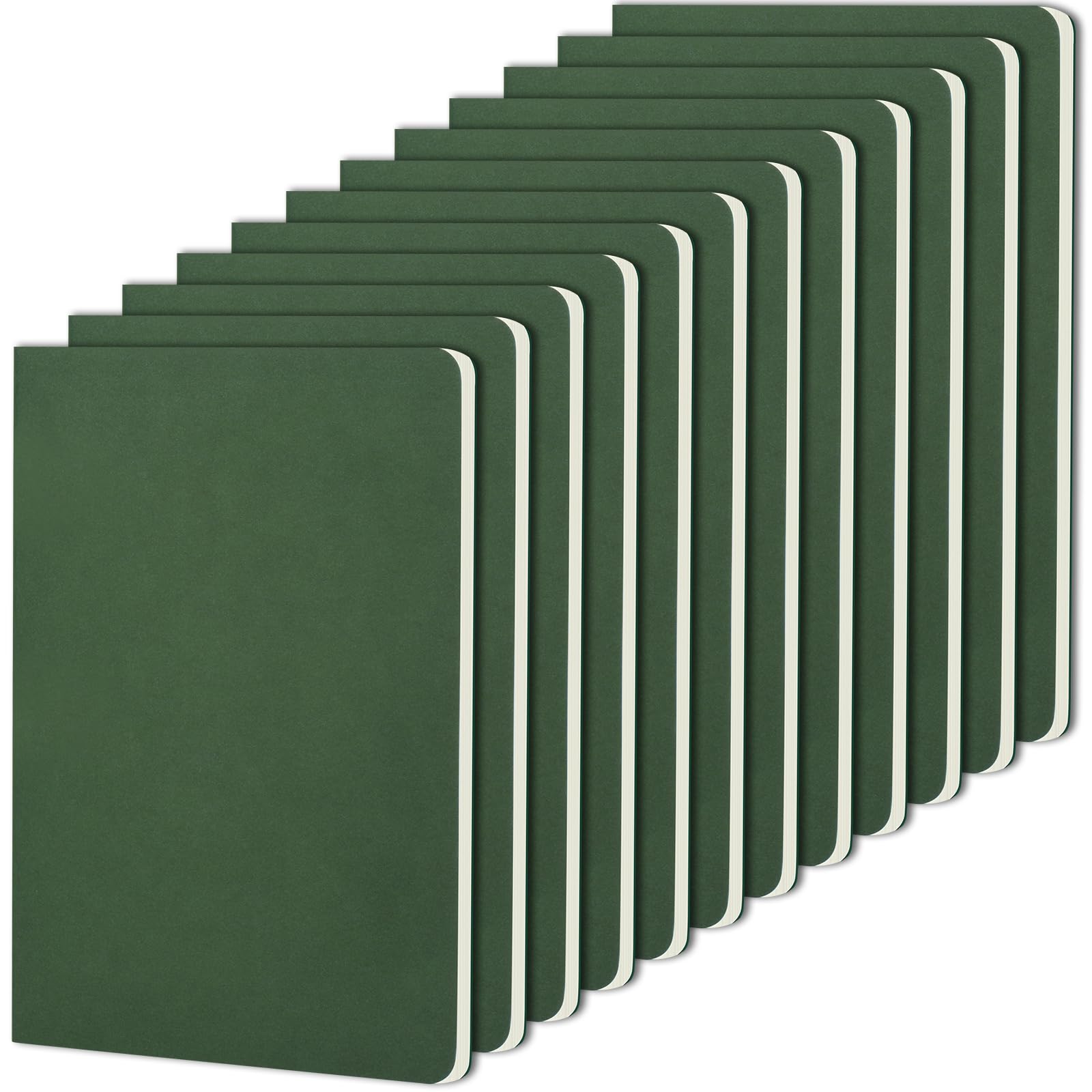 Quaderni A5 a Righe Copertina Kraft Verde Foresta 12 Pezzi 30 Fogli Taccuini