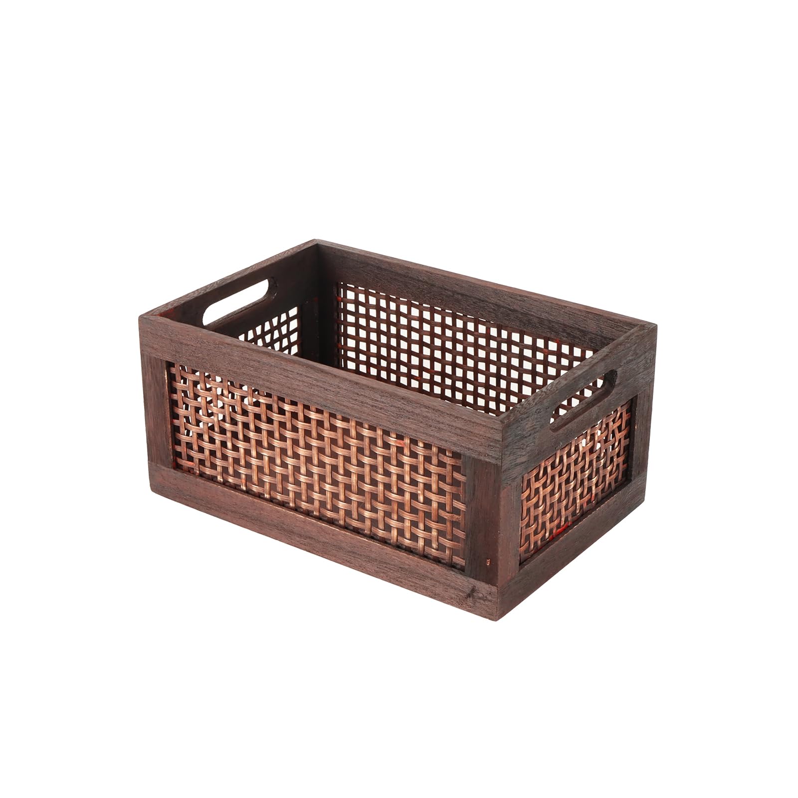 Amazon.com: YRMT Wood Storage Basket Rectangle Wooden Storage Crate ...