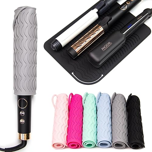 Miniatura 4 de ANGENIL Alfombrilla de silicona grande resistente al calor para alisadores de cabello, rizadores, herramientas de estilo, alfombrilla de hierro