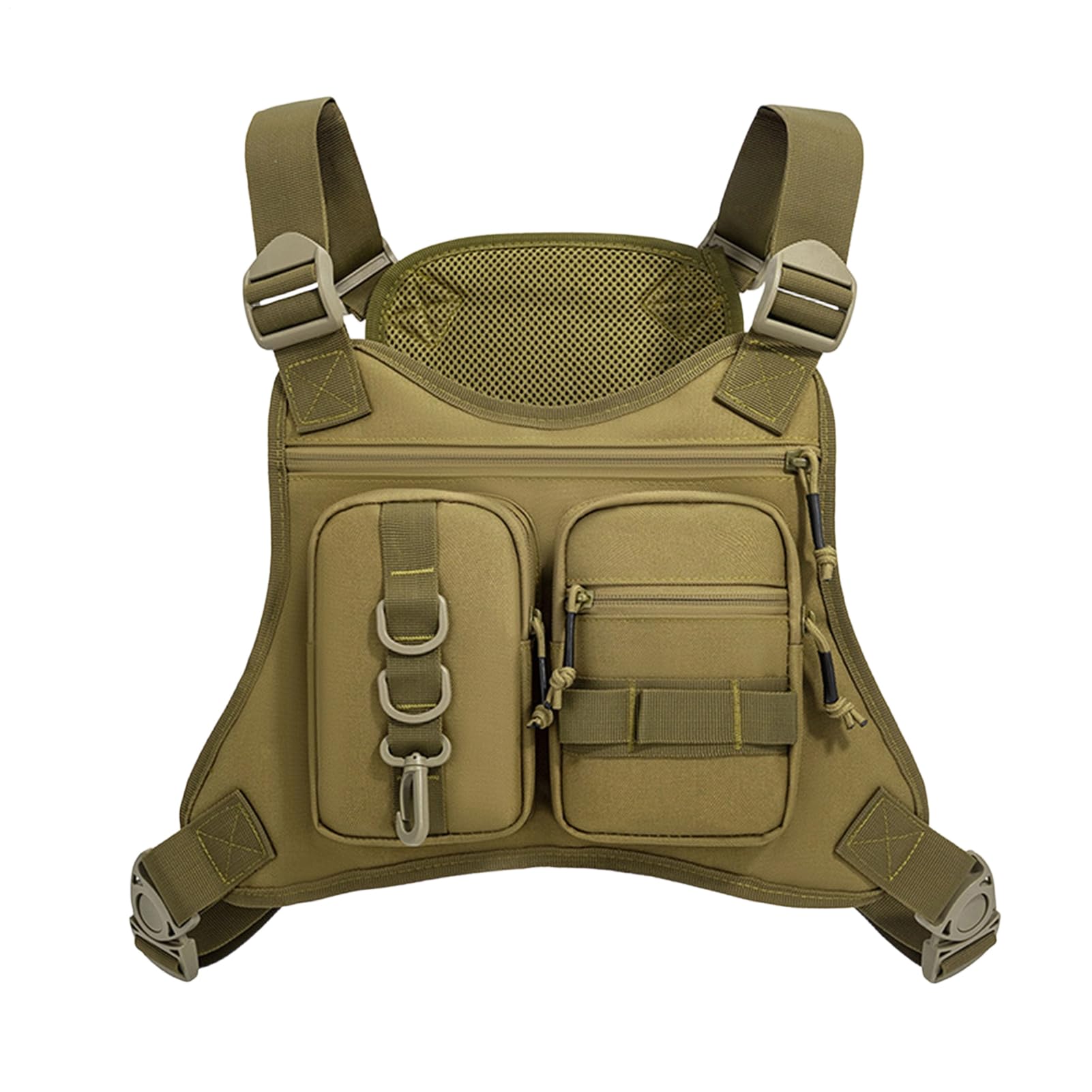 Borsa da petto leggera, custodia ergonomica, confezione da 12x8 pollici con cinghie regolabili, attrezzatura sportiva moderna dal design elegante, porta gilet in nylon, accessorio da esterno per cicli