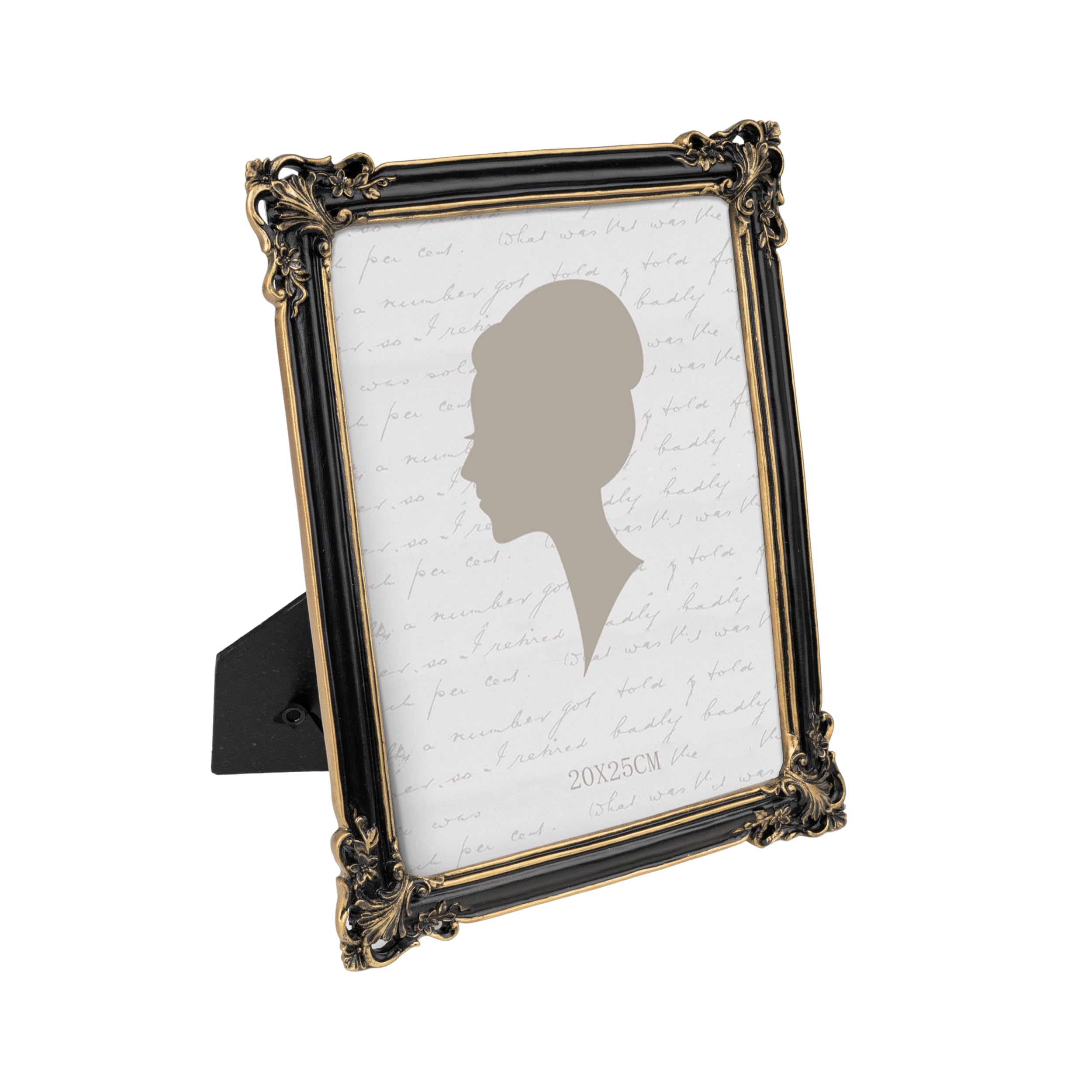 Vintage Picture Frame 8x10 Inch, Luxury Antique Photo Frames with Glass Front, Tabletop Wall Hanging, Black Gold