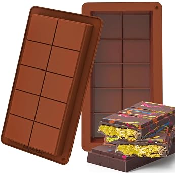 Silicone Chocolate Mould 2 Pieces Deep Dubai Chocolate Silicone Mould Non-Stick Multi-Purpose Mould in Food Grade for Praline Sweets