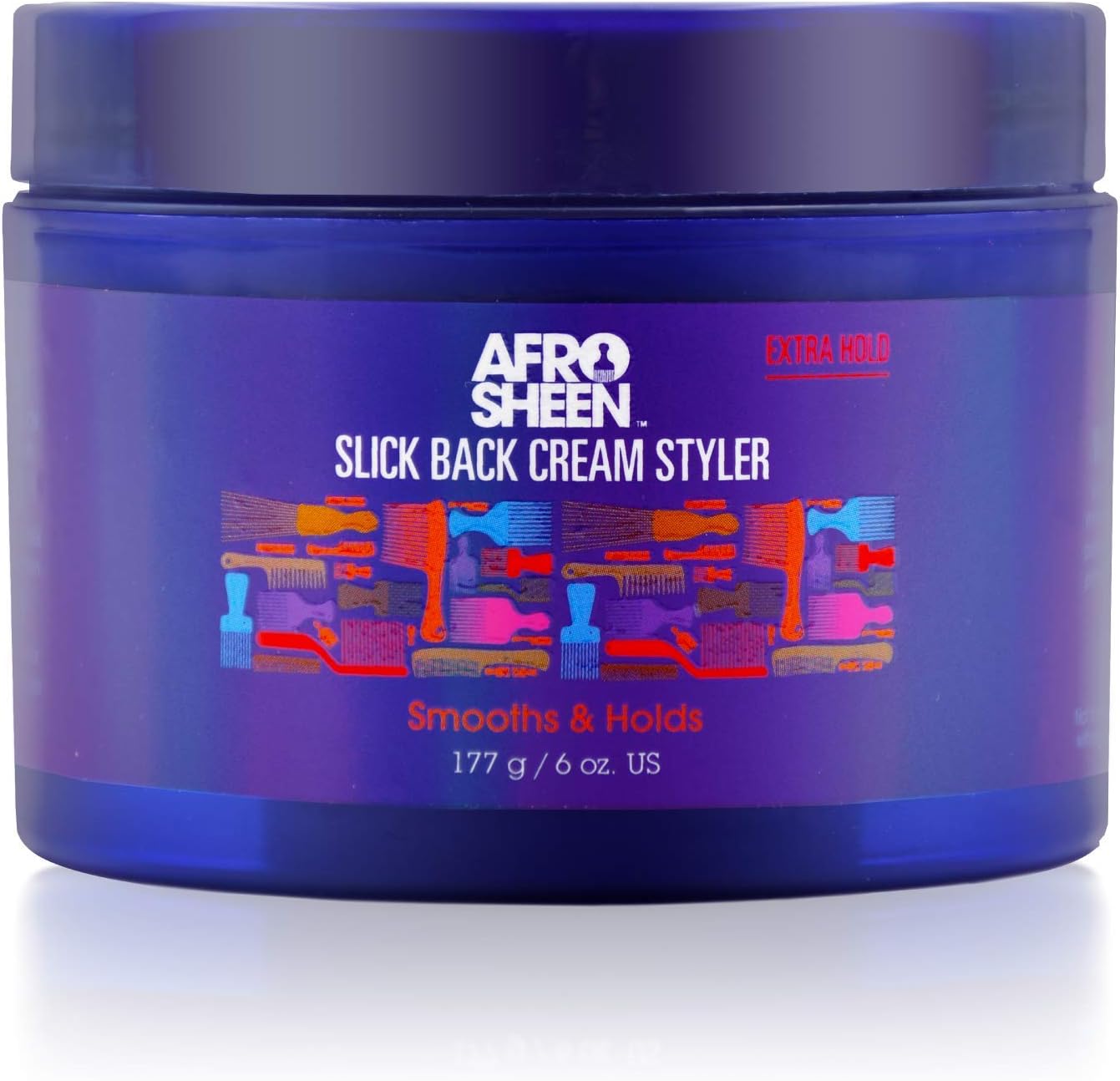 Afro Sheen Slick Back Cream Styler. Contains Shea Butter to smooth & holds. 6 Oz.