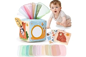 hahaland Baby Tissue Box Toy - Sensory Tissue Box Baby Toy