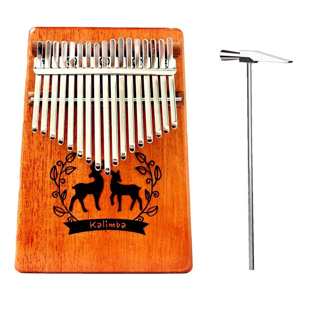 17 clés instrument de musique portatif de clavier de percussion de piano de pouce de Kalimba (cerf)
