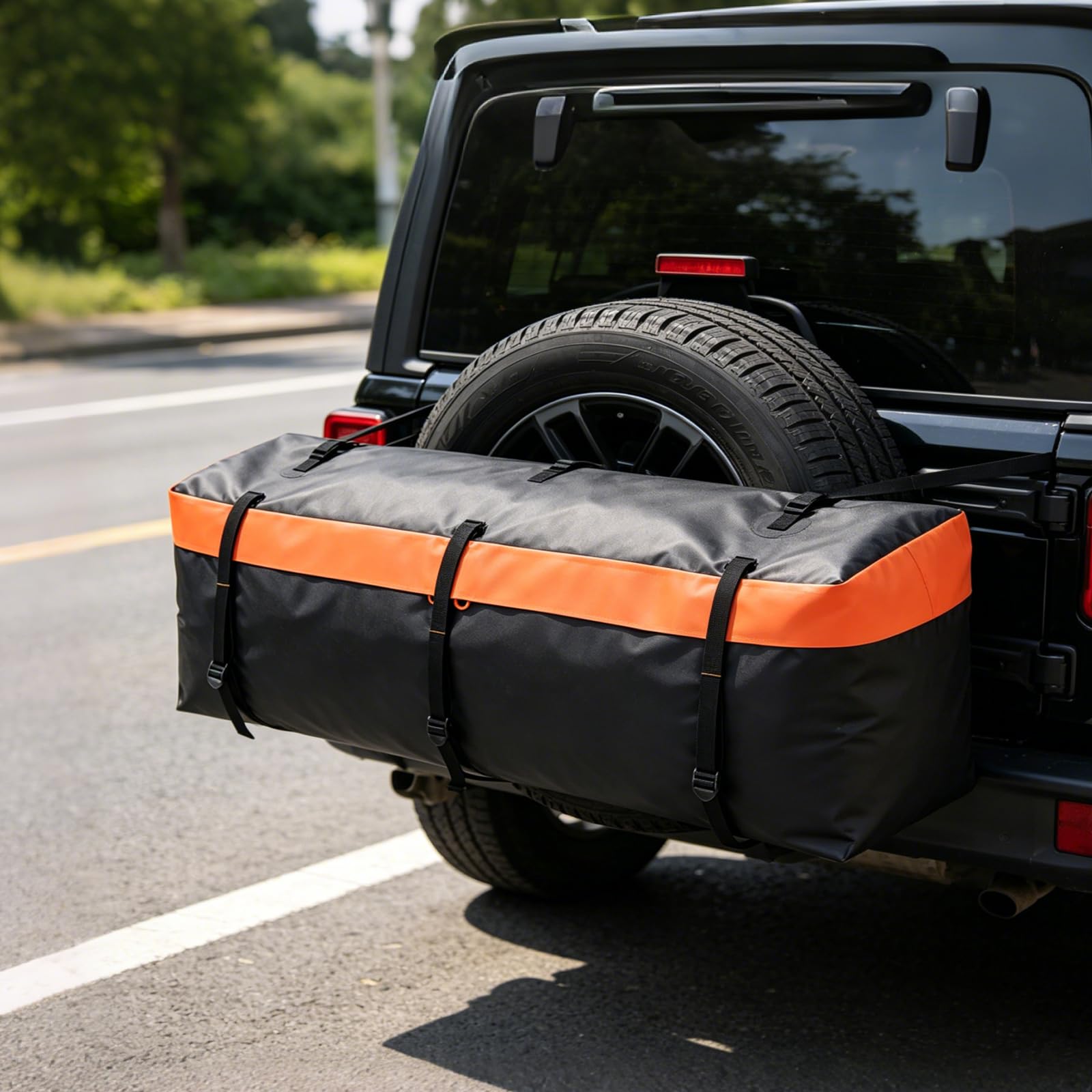 SOARS Coffre de Toit, Coffre Attelage de Remorque, Coffre Arrière Voiture en PVC Étanche avec 6/8/8 Sangles Renforcées, Sac pour Véhicules, SUV, Camion, Voyage Camping (550L| 148 x 61 x 61 cm)