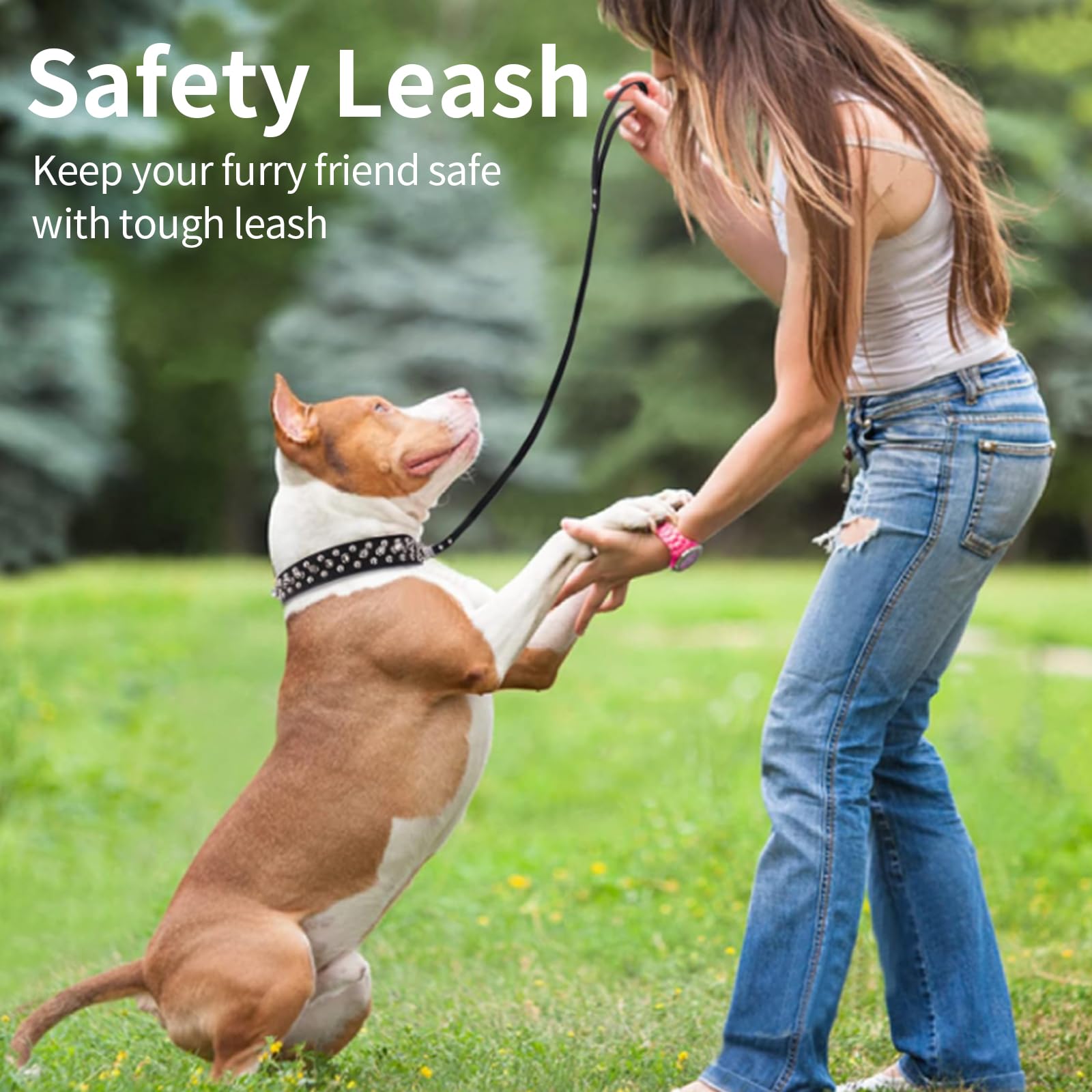 Dog Collars for Medium Dogs with Leash, Epesiri Spiked Dog Collar for Large Dogs, Dog Collar, Studded Rivet Pit Bull Leather Dog Collar Durable Cat Collar for Small Medium Large Pet Gift