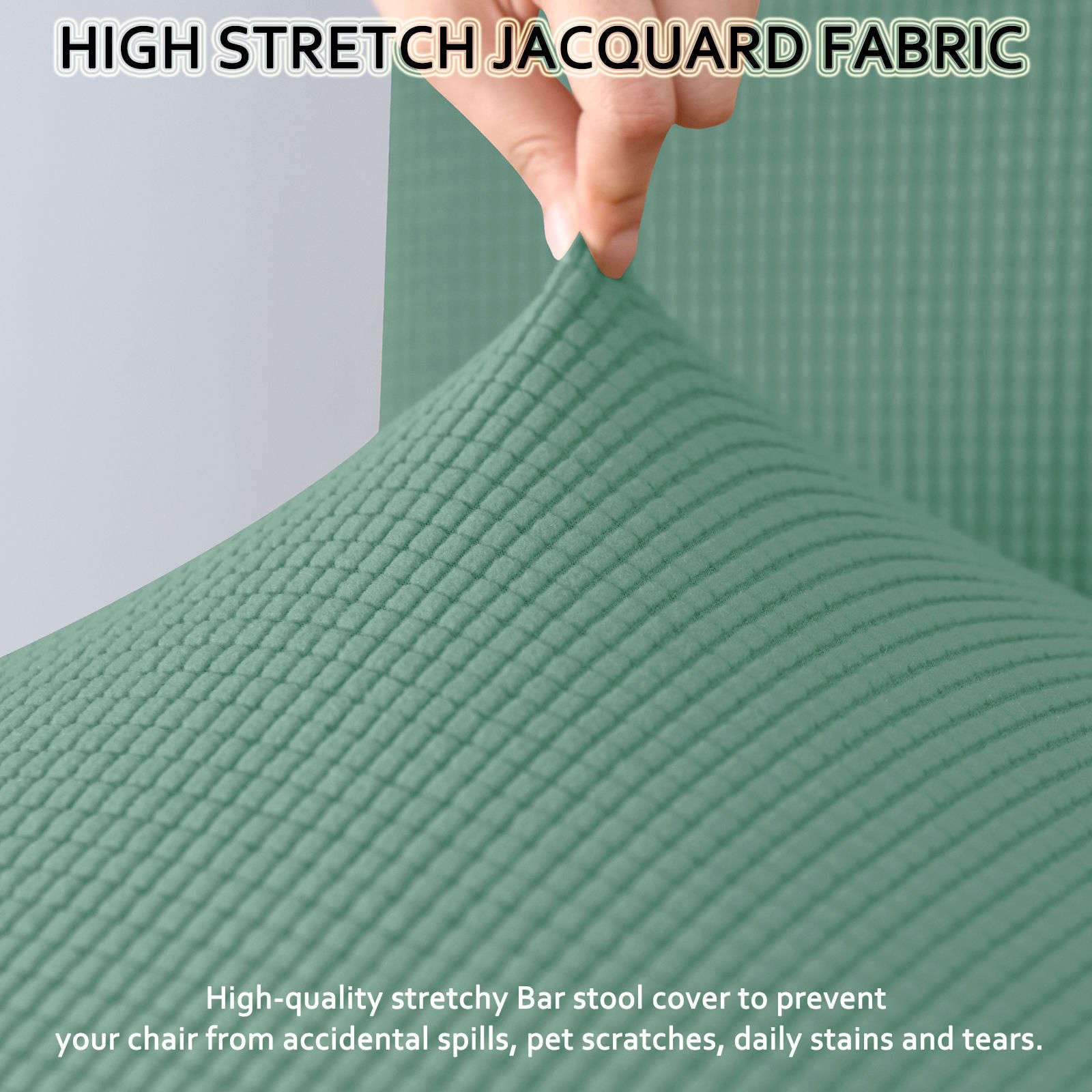 Coprisedie Per Sgabelli Da Bar Con Schienale - Confezione Da 2 Jacquard Elasticizzato Grigio 966706