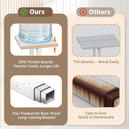 Miniatura 3 de LASZOLA Soporte de madera blanca de 5 niveles para macetas grandes y resistentes, estante vertical de esquina de varios niveles para casa estrecha,