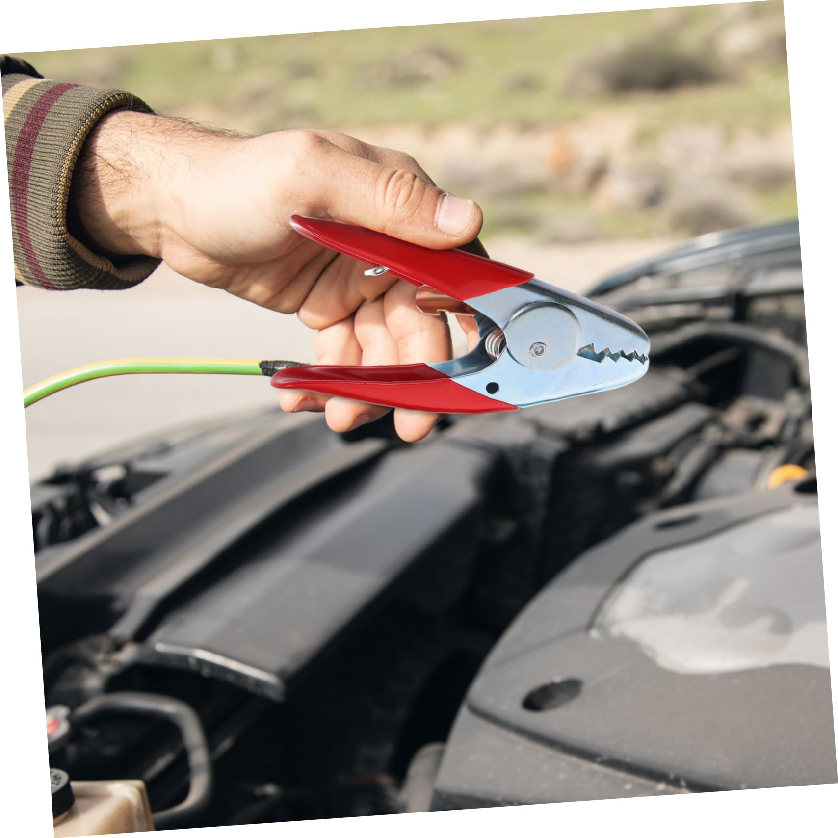 Pinces de Batterie Crocodiles Alliage Métallique Polyvalentes pour Démarrage Auto Électroménager Usage Urgence Voiture