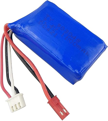 Miniatura 4 de Baterías de litio de 7.4 V 1100 mAh (2 piezas) con cargador 2 en 1 para WLtoys A949 A959 A969 A979 S989 V912 T23 T55 F45 RC Control remoto batería