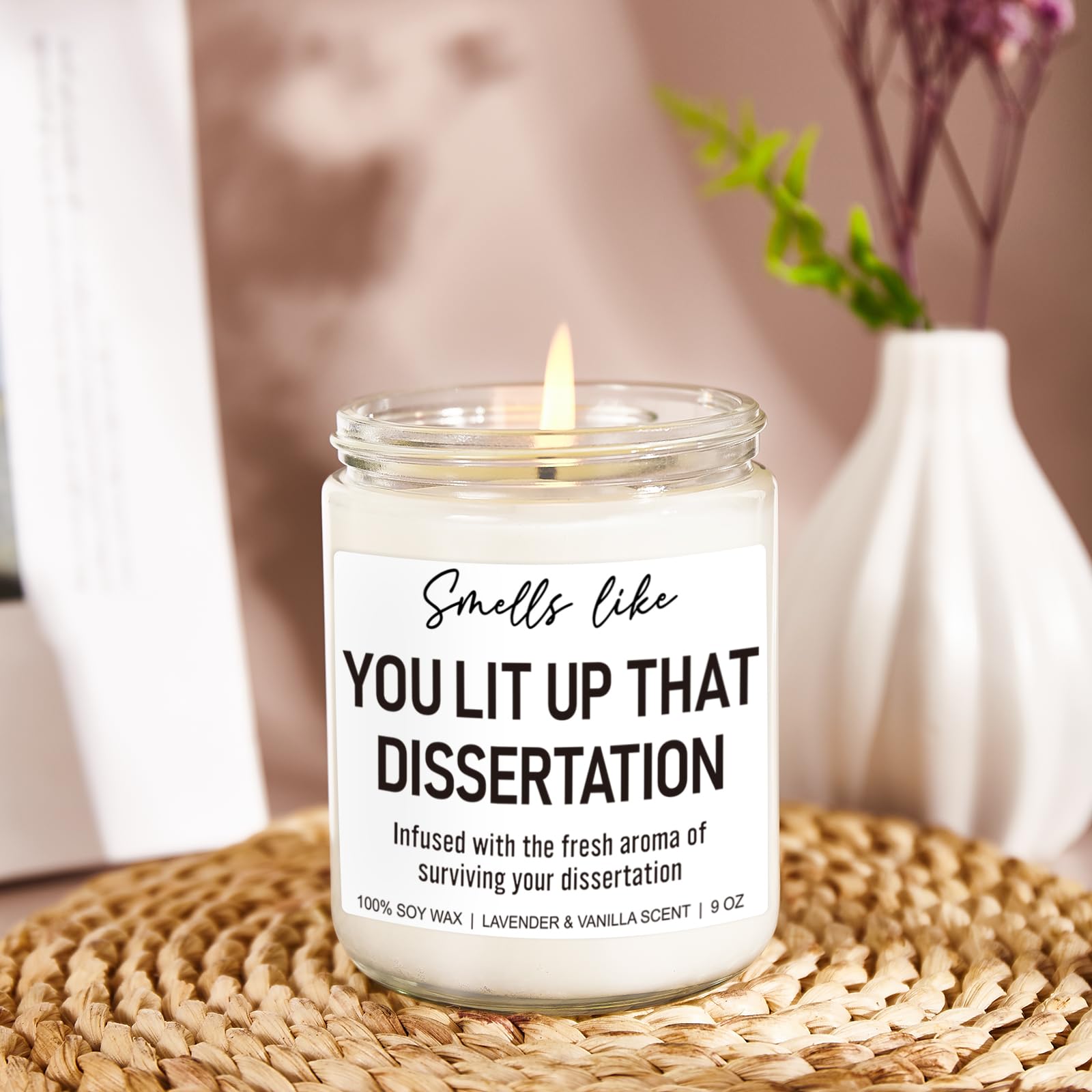 Younift Funny Grad Candle, Phd Graduation Gifts, 2026 Graduation Gifts for Doctorate for Her, Him, Women, Men - Congratulations Graduate - Presents for Doctoral Graduates, Students - 9 oz