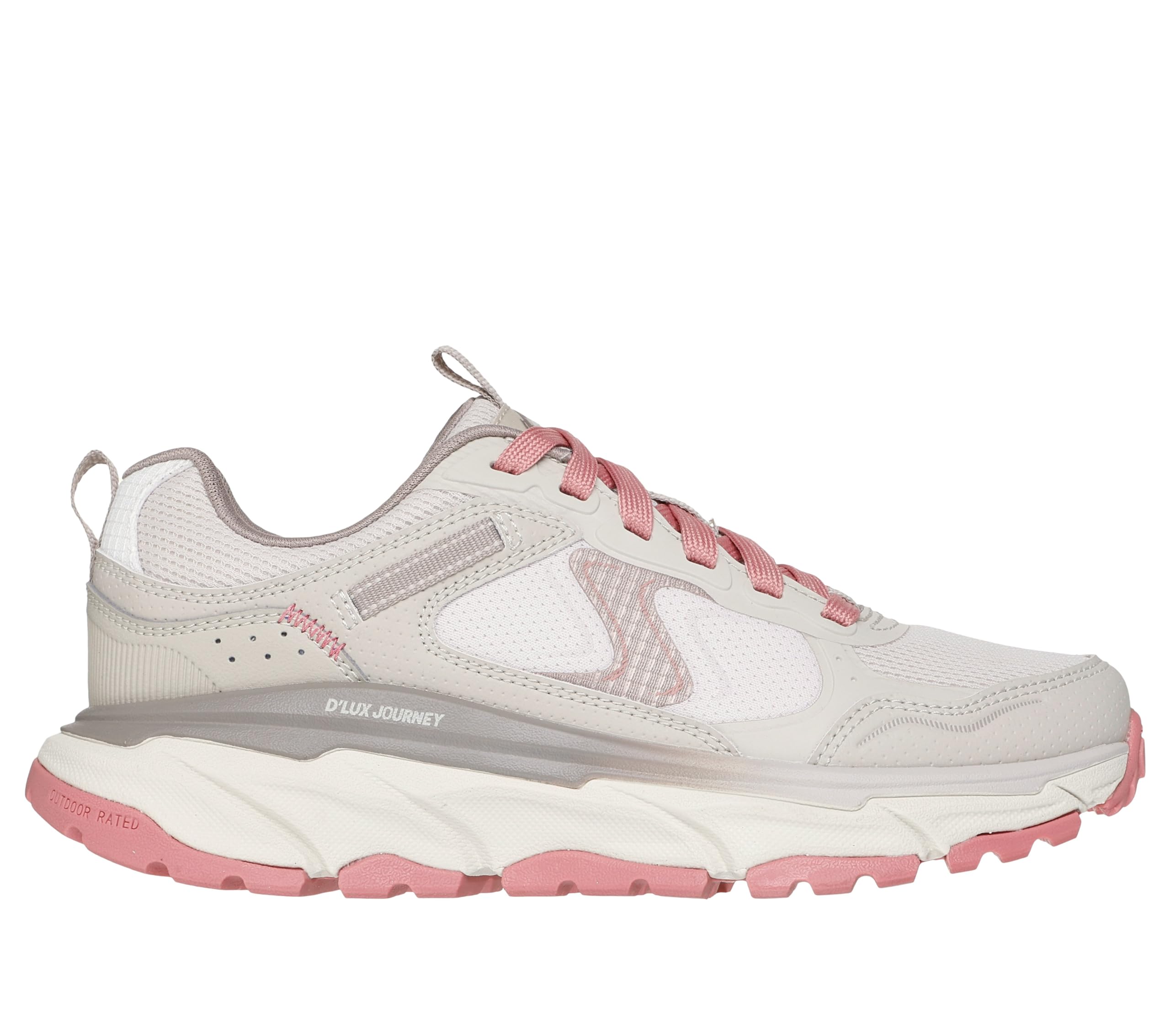 Skechers Unisex Brown/Pink Dlux Journey Comfortable Versatile Durable Low-Top Hiking Shoes Women Hiking Shoes 180223-Ntpk Cm