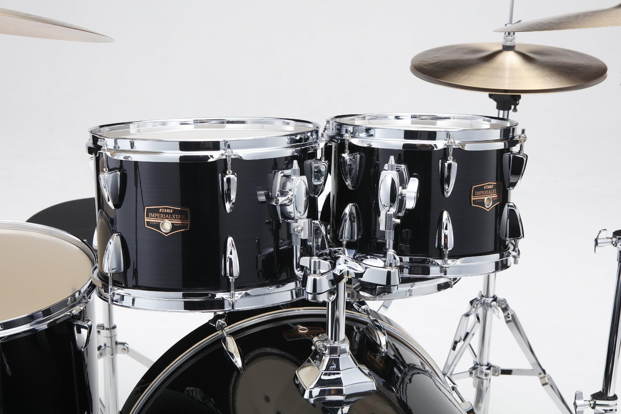 TAMA Imperialstar Drumset 6-teilig Hairline Black mit Becken & Hardware Set