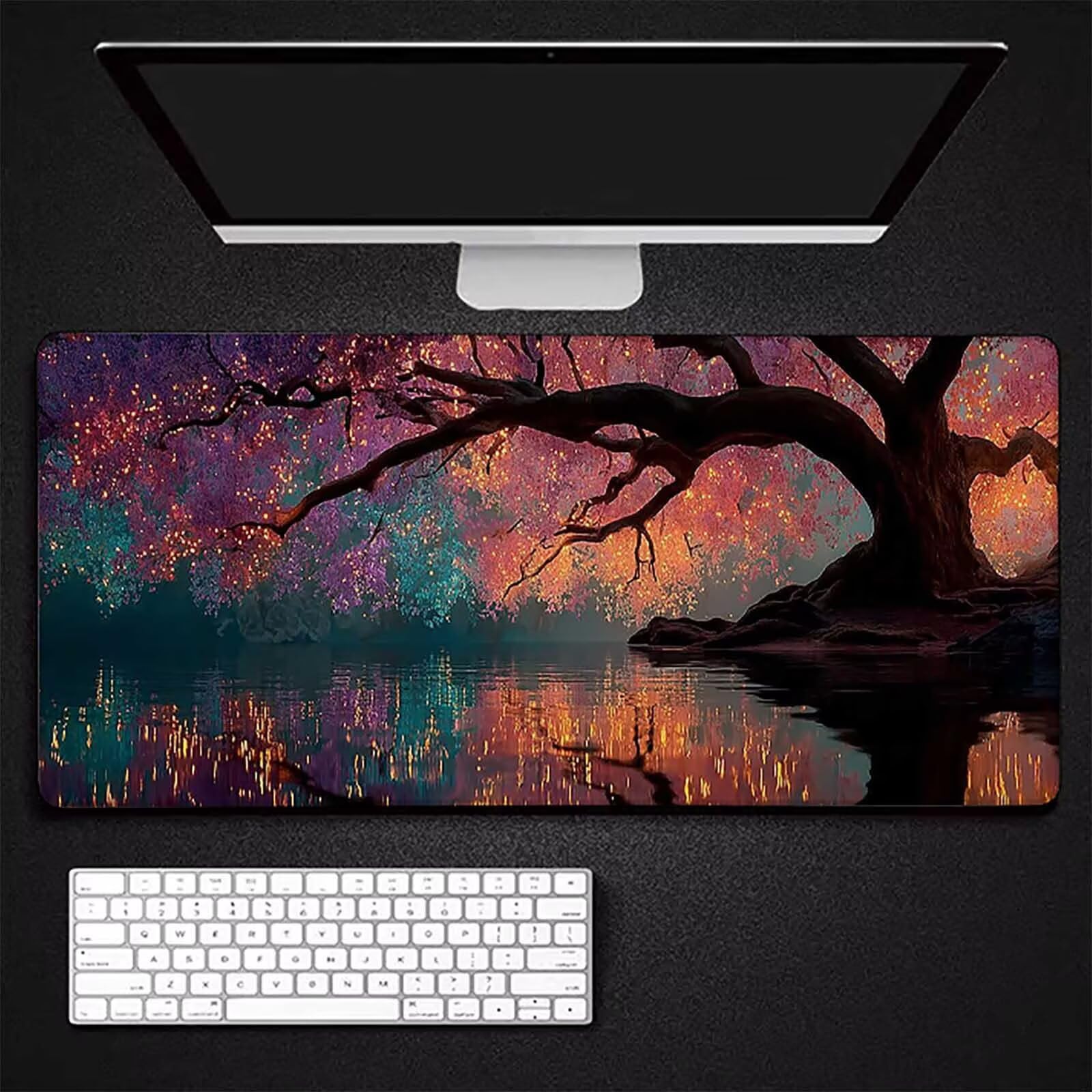 Podkładka pod mysz XXL 1600 x 800 x 3 mm, duża różowa podkładka pod mysz do gier z motywem, marzenie biurko podkładka pod mysz do gier na PC, MacBook, laptop, poprawia dokładność i szybkość dla biura