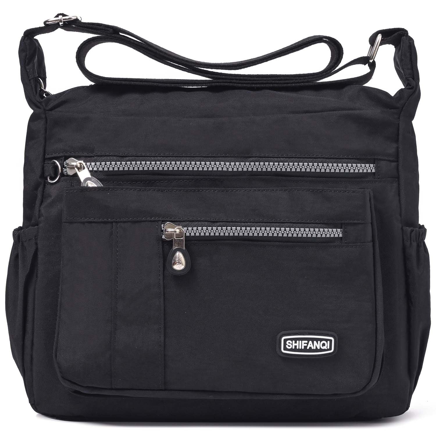 SHIFANQI Crossbody Bag for Women, Multi Pockets Waterproof Nylon Shoulder Handbag, Lightweight Crossbody Purse for Ladies