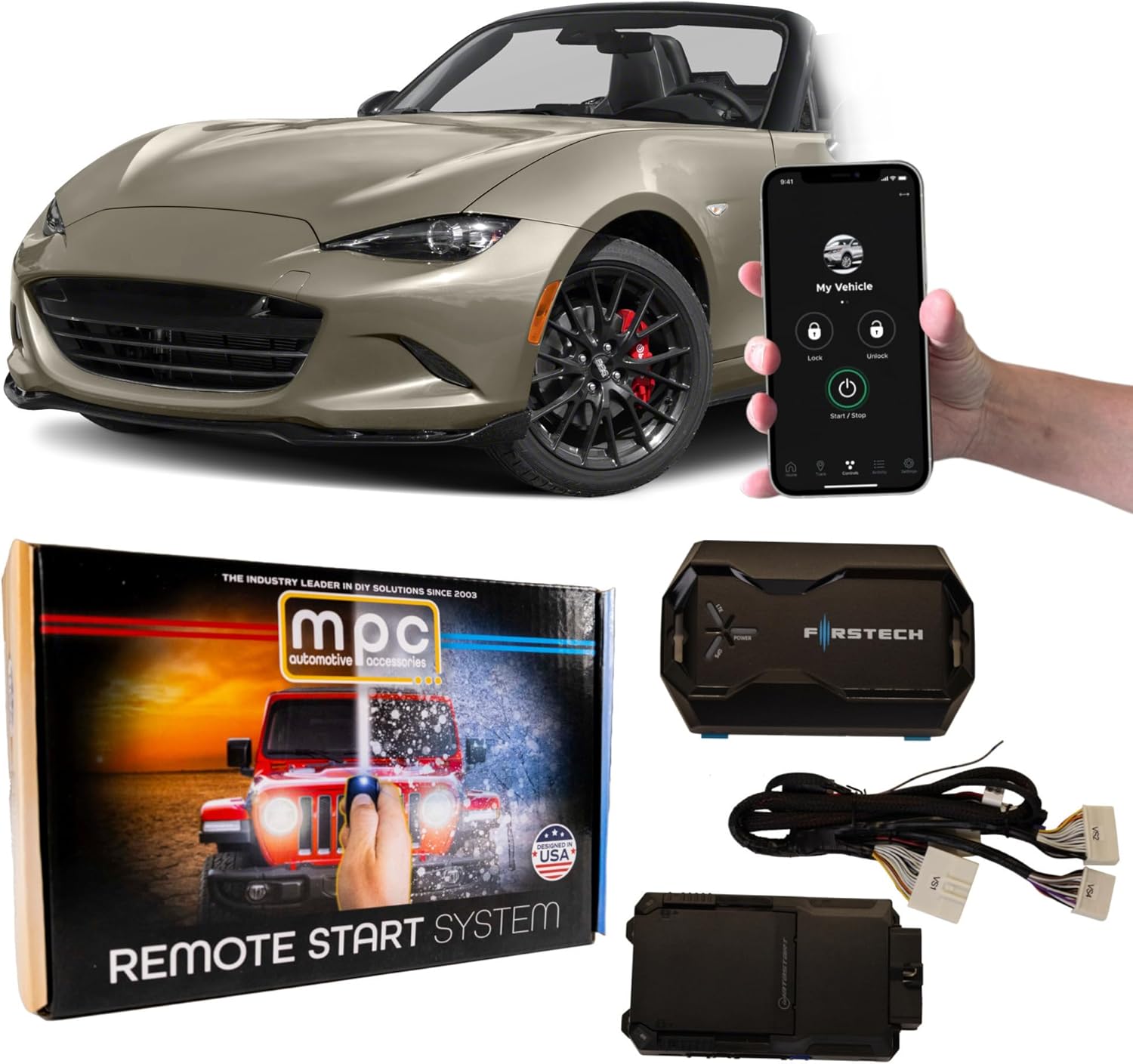 MPC Remote Start Kit Compatible with Mazda MX-5 2016-2023 || Phone App Control Included || Plug and Play || No Wire Splicing || USA Tech Support
