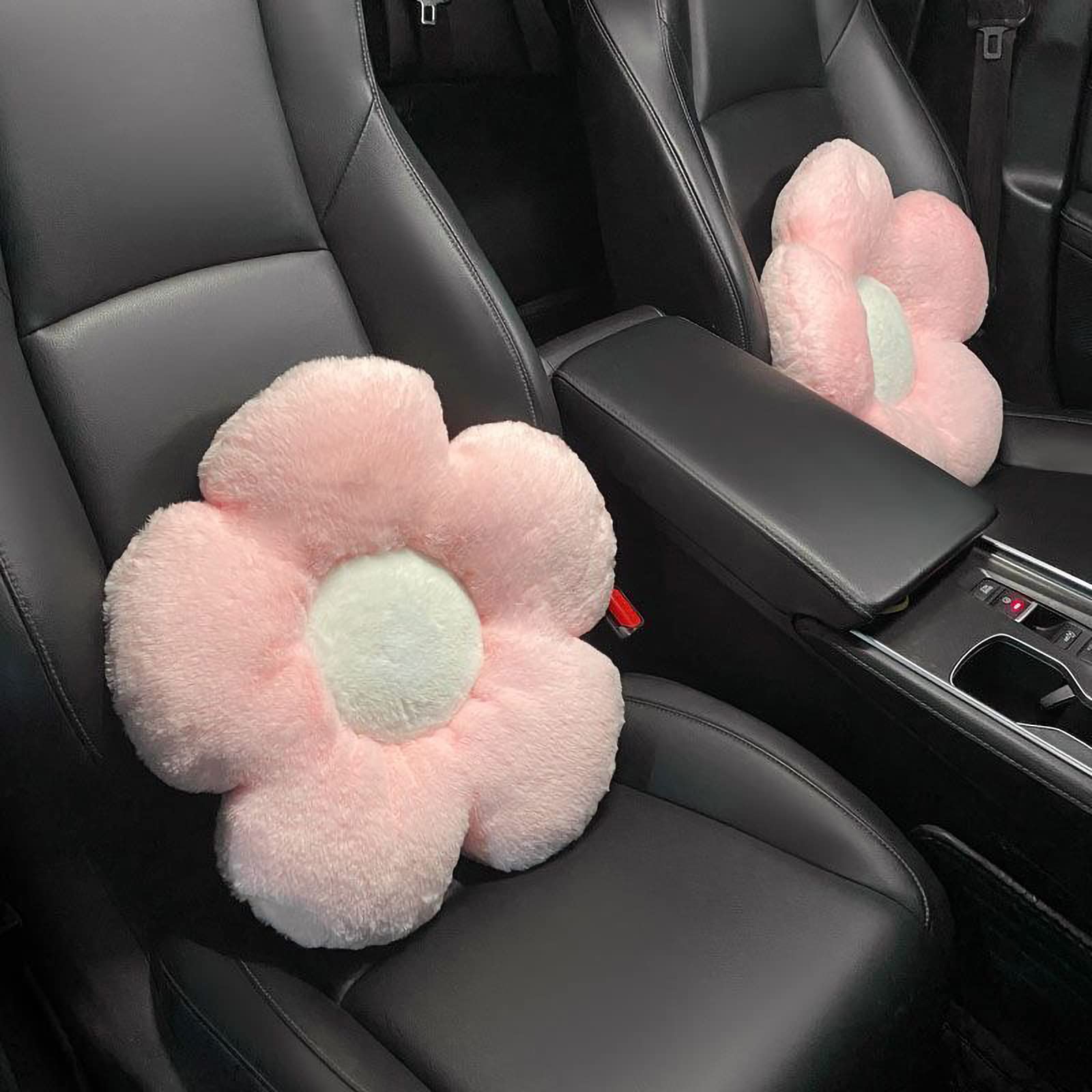 seemehappy Decorative Flower Car headrest Pillow Car Pillows Car Seat Neck Pads Cute Car Seat Neck Head Back Support Pillow for Driving-Pink White Waist Pillow 1 PCS
