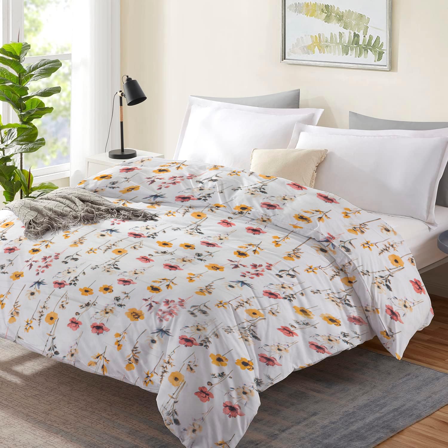 RD TREND® Glace Cotton Duvet Cover Double Bed King Size, Duvet Cover II Razai Cover II Quilt Cover for Double Bed with Zipper 90 x 100 Inches (Flower-Multi)-picture-43