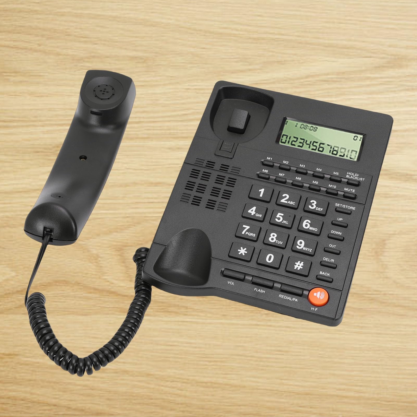 SENECESLI Telefono fisso cablato con segreteria telefonica digitale con riconoscimento chiamante, suoneria di chiamata regolabile tramite tasti grandi, nessuna alimentazione necessaria per le