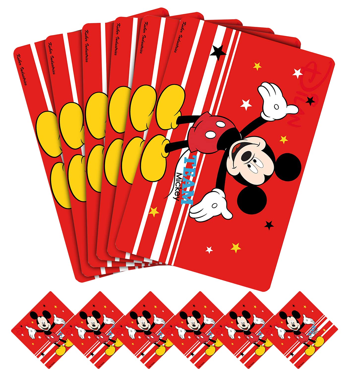 Kuber Industries Disney Team Mickey Printed PVC Stain Resistant, Anti-Skid, Waterproof 6 Pcs Placemats with 6 Pcs Tea Coasters Set for Dining Kitchen Restaurant Table, Set of 12 (Red) (B097ZWRXCK) Amazon Price History, Amazon Price Tracker