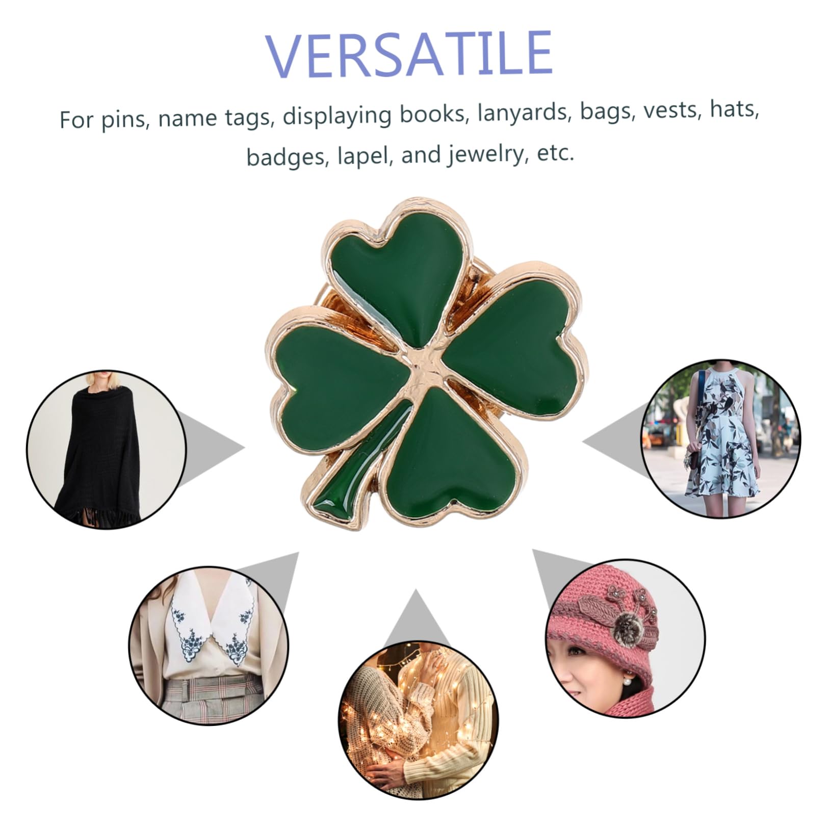 4 Pines de Solapa Esmaltados de Trébol Vintage de Aleación Verde, Accesorios Versátiles para Mujer en Diversas Ocasiones Casuales y Día de San Patricio