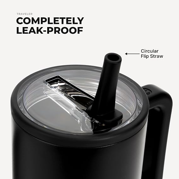 Traveler Tumbler, Black, 40 oz, HydroJug