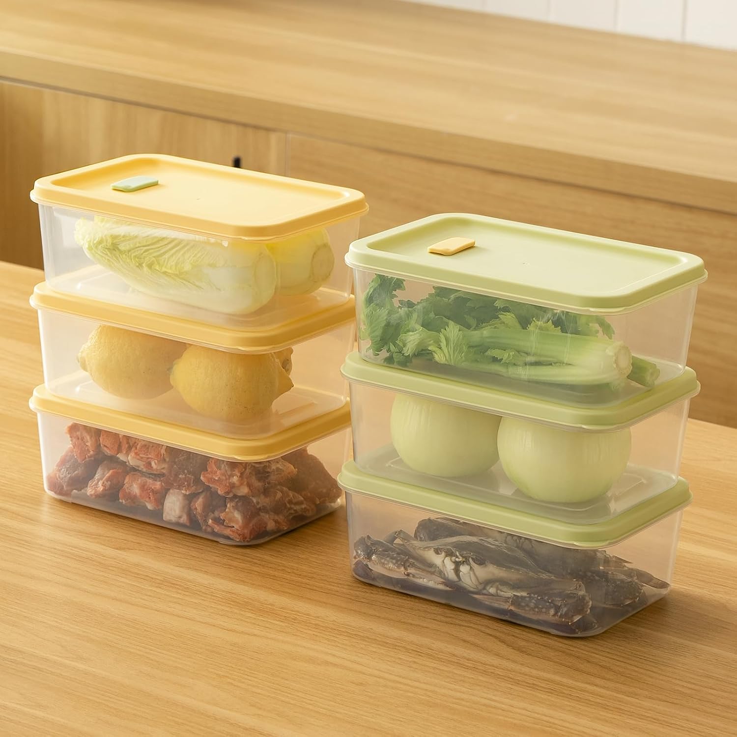 10 Pack 24oz Plastic Fruit Storage Containers with Lids for Fridge
