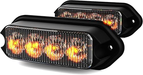 Luces estroboscópicas para camiones con función de sincronización de aluminio de estilo grueso ámbar blanco advertencia luz intermitente (ámbar)