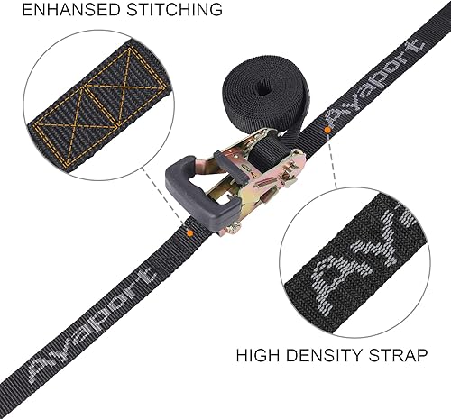 Miniatura 3 de Ayaport Correa de trinquete sin fin de 1 pulgada, 8 pies, 3300 libras, resistencia a la rotura (sin gancho), correa de trinquete pequeña y corta