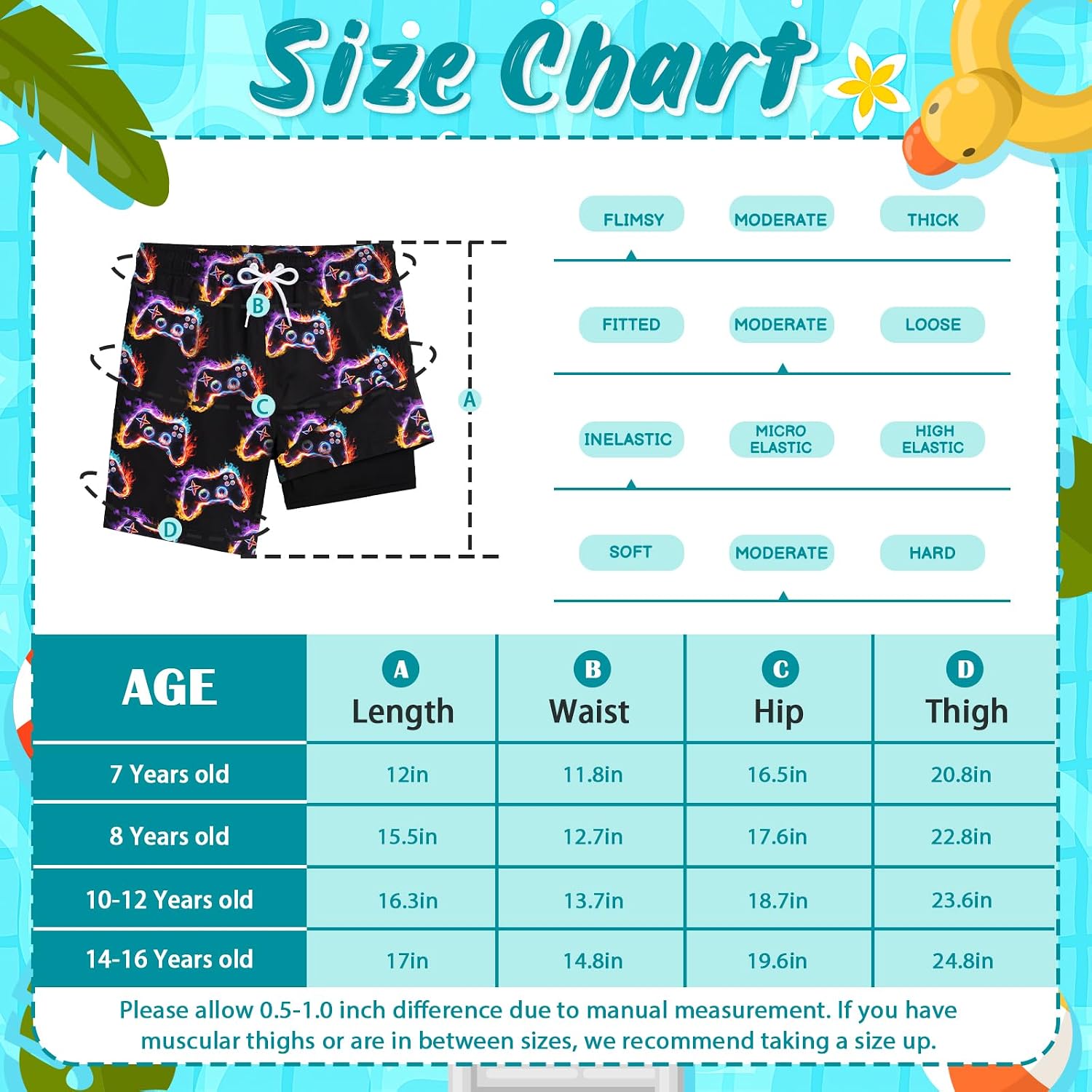 MaciRept Boys Swim Trunks Shorts Bathing Suit Boxer Brief Swimsuit Quick Dry Swimwear Swimming Trunk Short Size 8,10-12,14-16
